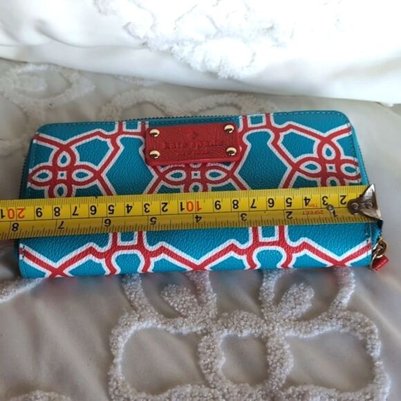 Kate Spade Turquoise Flame New York Moroccan Market Zip Around Wallet ♥️ NWOT - Picture 11 of 17